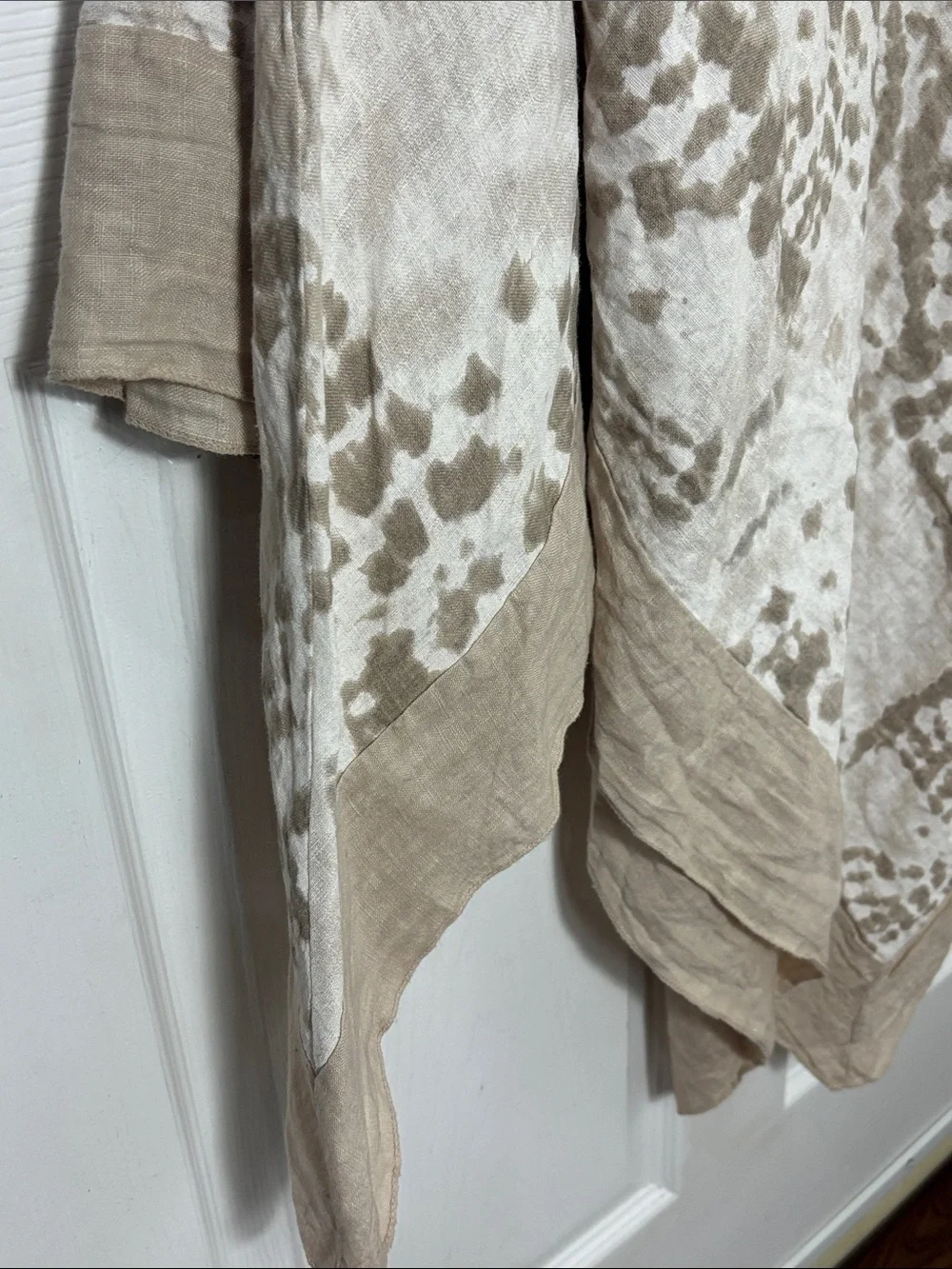 Elena Baldi Neutral Beige Linen Poncho made in Italy cover up beach lightweight